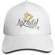 Мытые окрашенные шляпы бейсболки Регулируемый слоган маленькая леди золотые буквы сердца бабочки белые