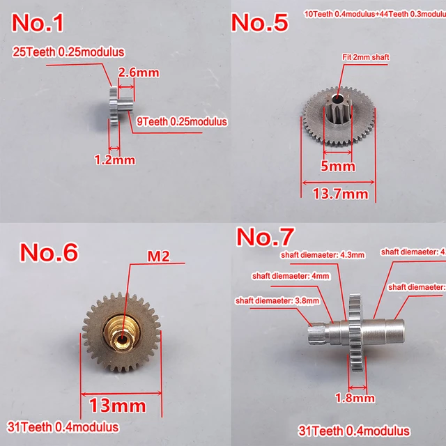 Precision Metal Gear Series Miniature Copper Iron Gearbox Set 0.25