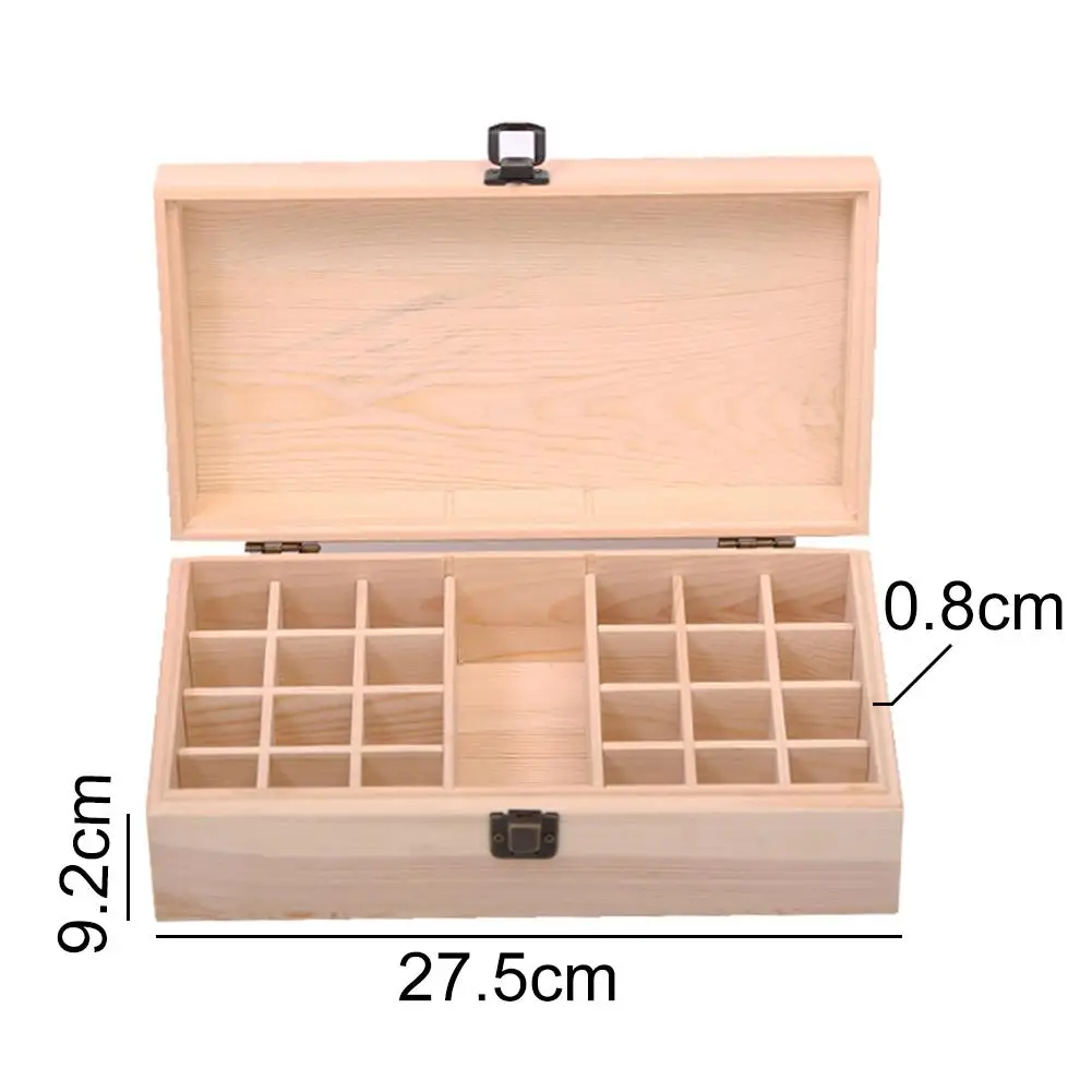 

25 Bottles 10ml Wooden Essential Oil Storage Box Case Holder Container Organizer