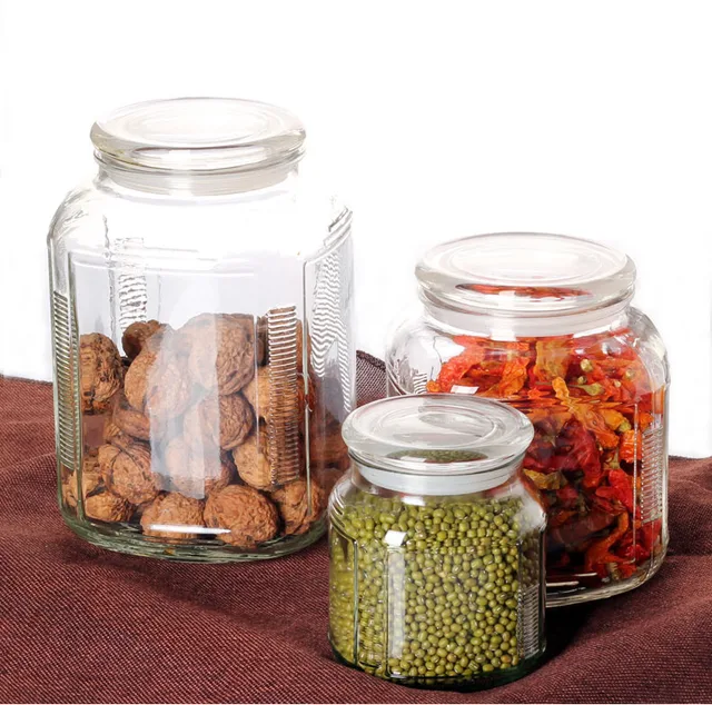 260ml Glass Candy Jar Clear Nuts Sugar Cube Fruit Dessert Storage Jar  Household with Lid Jewelry Swab Box Kitchen Container New - AliExpress