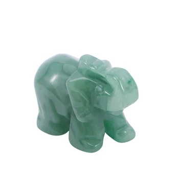 

Lucky Jade Baby Elephant Decoration Fortune Green Aventurine Jade Stone Statue Figurine Office Ornament Stones Statue Decor