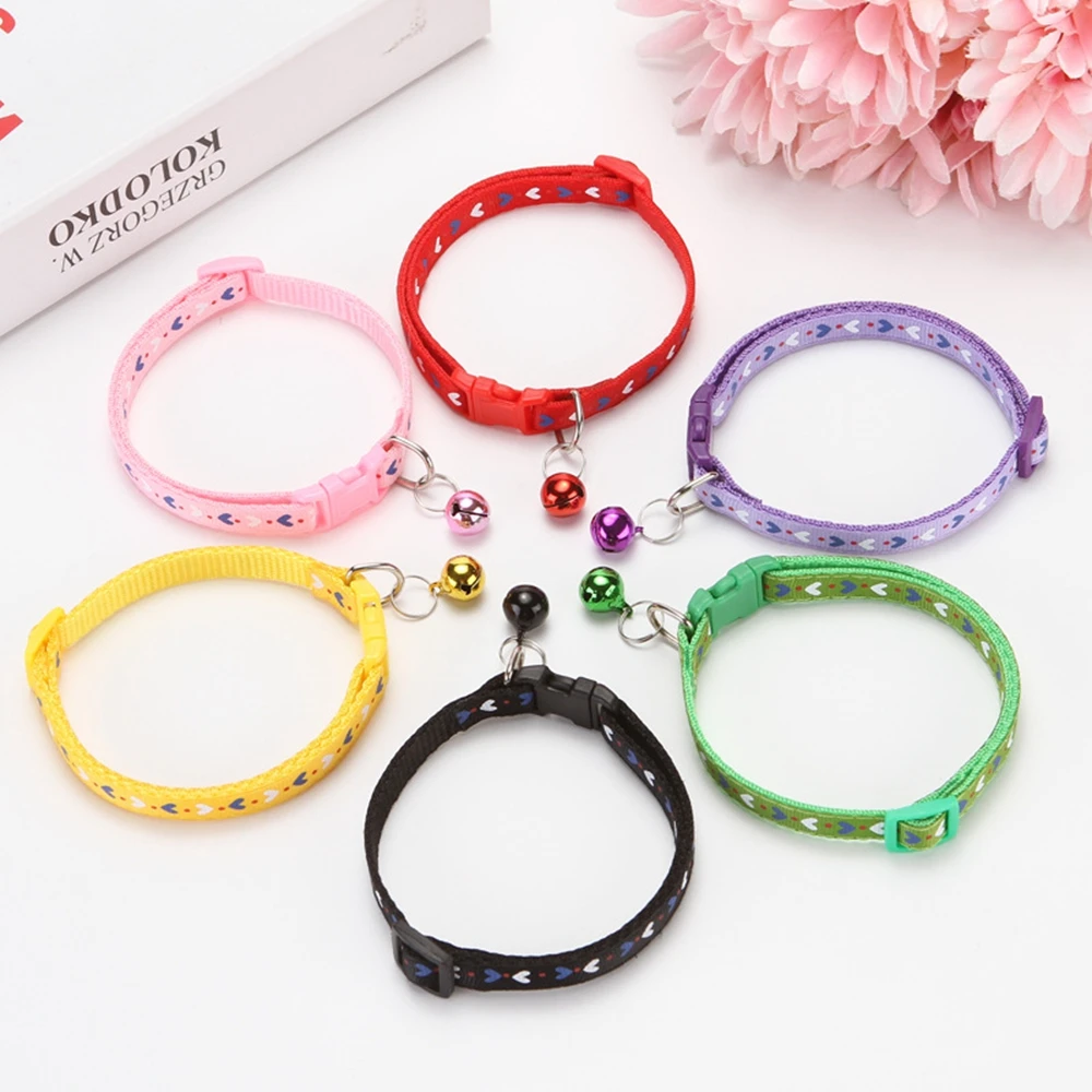 Pet Cat Collar With Bell Breakaway Fashion Adjustable Kitten Cat Collar Neck Strap Cat Accessories Pet Supplies