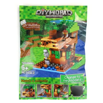 

190pcs Mini World Tree house Building Blocks Kit Toys for Children Gifts Bricks animals figures Educational DIY Toy Building