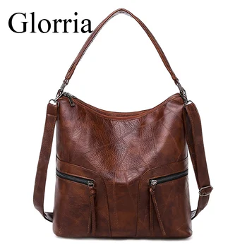 

Hobos Bag Women Leather Handbags Female Shoulder Bags Lady Tote Soft Bag Vintage Bags For Women 2020 Casual Bolsos Feminina Sac