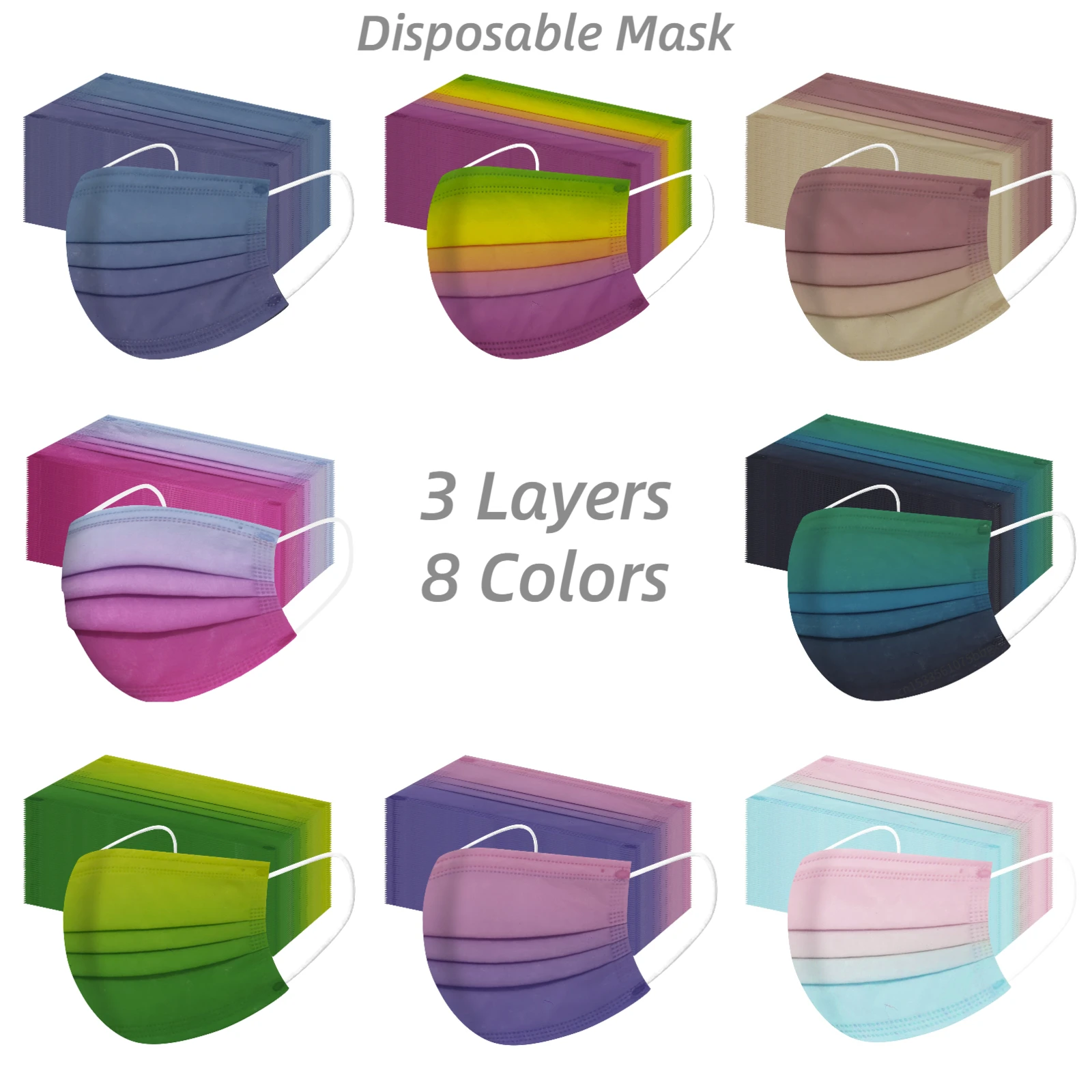 50pcs Tie-dye Printing Mask Adult Disposable Face Mask Women Men Personal 3ply Filters Breathable Safety Mouth Mascarillas