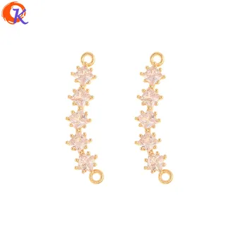 

Cordial Design 10Pcs 7*26MM Jewelry Accessories/CZ Connectors/Genuine Gold Plating/Hand Made/DIY Making/Earring Findings