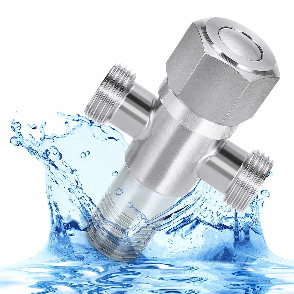 

Double Outlet Valve Stainless Steel Faucet Triangle Valve Kitchen Bathroom Hot And Cold Water Faucet Bathtub Valve Check Valve