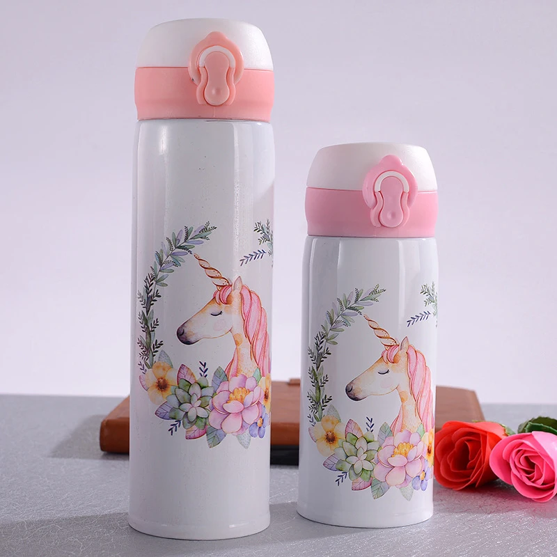 250/350ML Einhorn Flamingo Thermische Becher Tragbare Nette Edelstahl  Prellen Deckel Kinder Kinder Kind Kleine Mini Wasser flasche - AliExpress