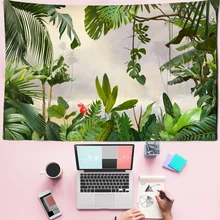 

2020 Fashion Forest Natural Scenery Tapestry Plant Landscape Tapestry Wall-hung Green Home Decoration