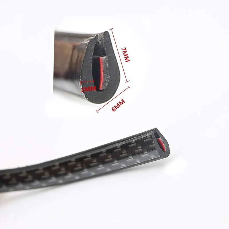 

Durable Car Door Edge Guard 5M Carbon Fiber Seal Strip U-Shape Trim Accessories