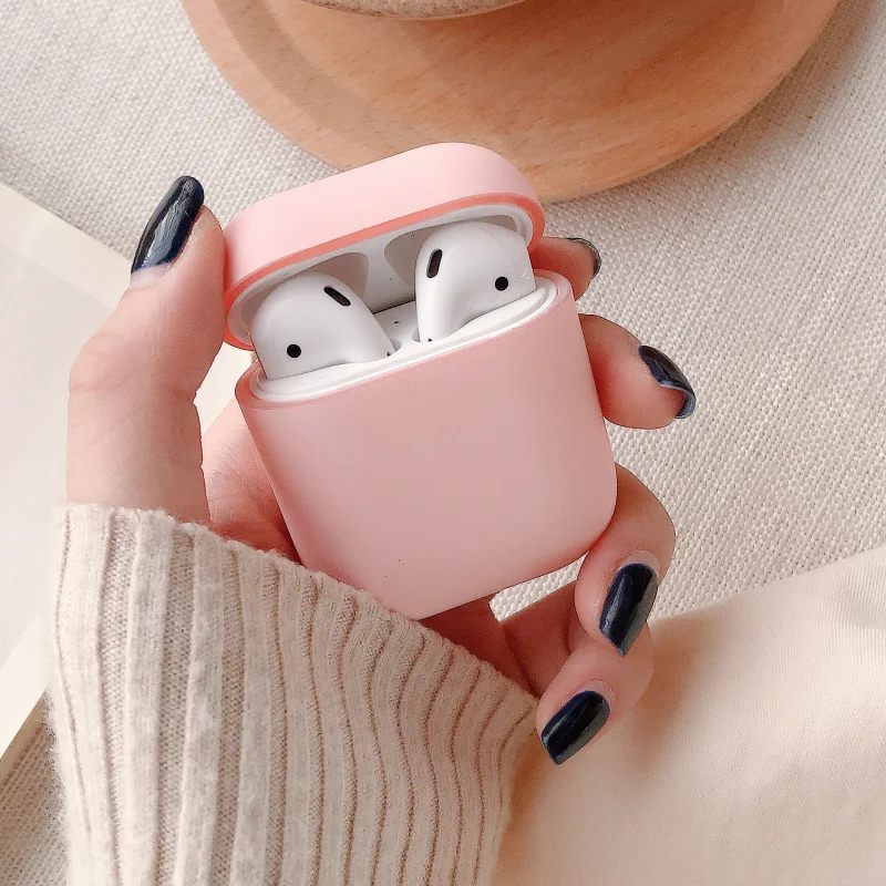 style 2 Простой карамельный цвет для airpods чехол матовый ощущение наушники PC чехол для Apple bluetooth гарнитура чехол для airpods 2 Чехол - Цвет: style 2