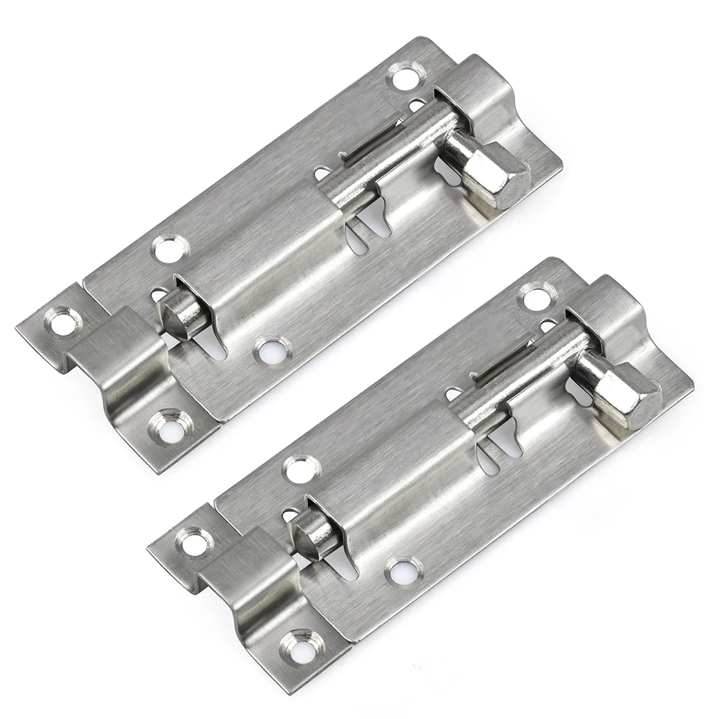 

2PCS 3 Inches Barrel Bolt Latch Stainless Steel Sliding Bolt Lock Safety Security Home Anti-Theft Guard Bolts Action Hardware