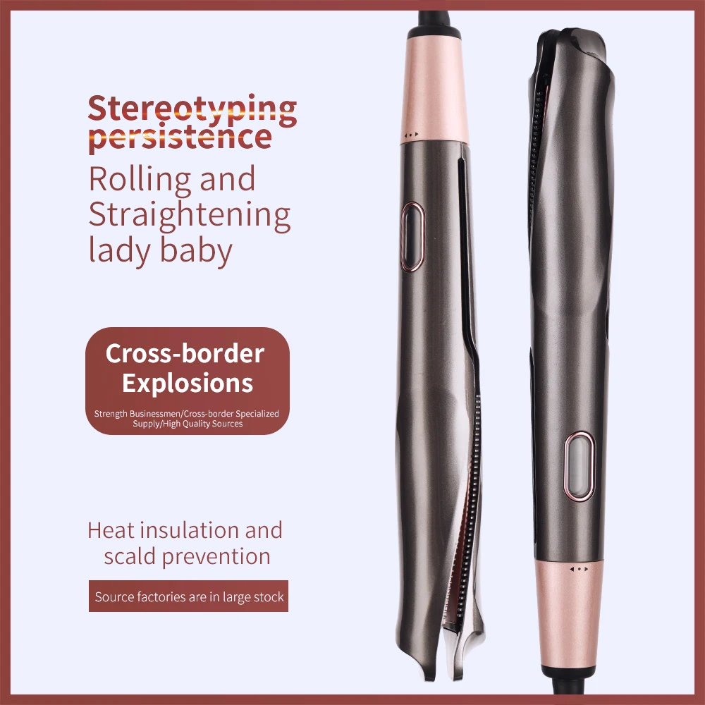 Ferro de Ondulação Plano com Display Straightener-2 em 1 Cabelo Profissional Turmalina Cerâmica Trançado Ferro Lcd & Temp Ajustável Suita 7 display lcd & temp ajustável, suita