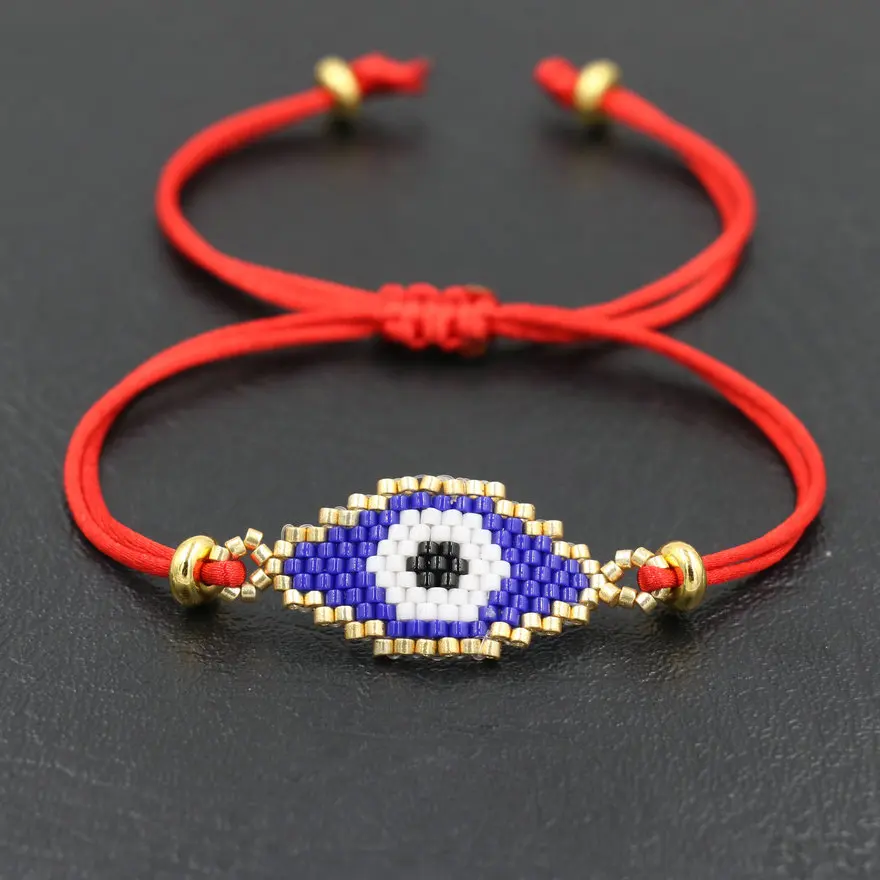 Минимализм ручной работы бисер, от сглаза браслет для мужчин и женщин красная веревка нитки браслеты для пар чакра Pulseira ювелирный подарок