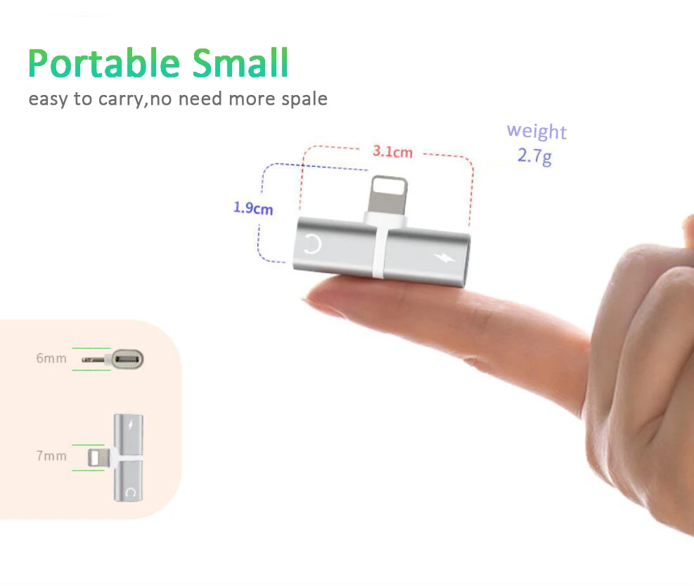 2 в 1 аудио адаптер для зарядки для Lightning для двойного освещения аудио сплиттер наушники AUX Jack кабель для iPhone 7 8Plus X/XR/XS