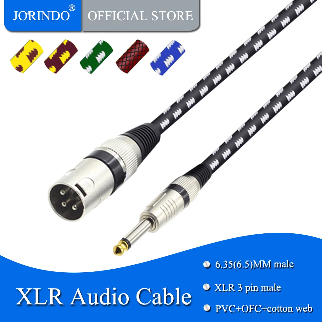 JORINDO 3 м/9 8 Фута 6 5 мм штекер XLR pin мужской аудио кабель 35 к микрофон подключен