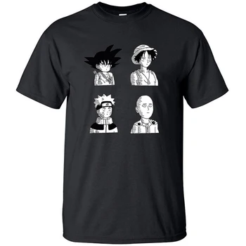 

Japan Anime Dragon Ball One Piece One Punch Man Naruto Uzumaki Summer Cool Half Sleeved T Shirt Cotton T Shirts Top Men Tshirt