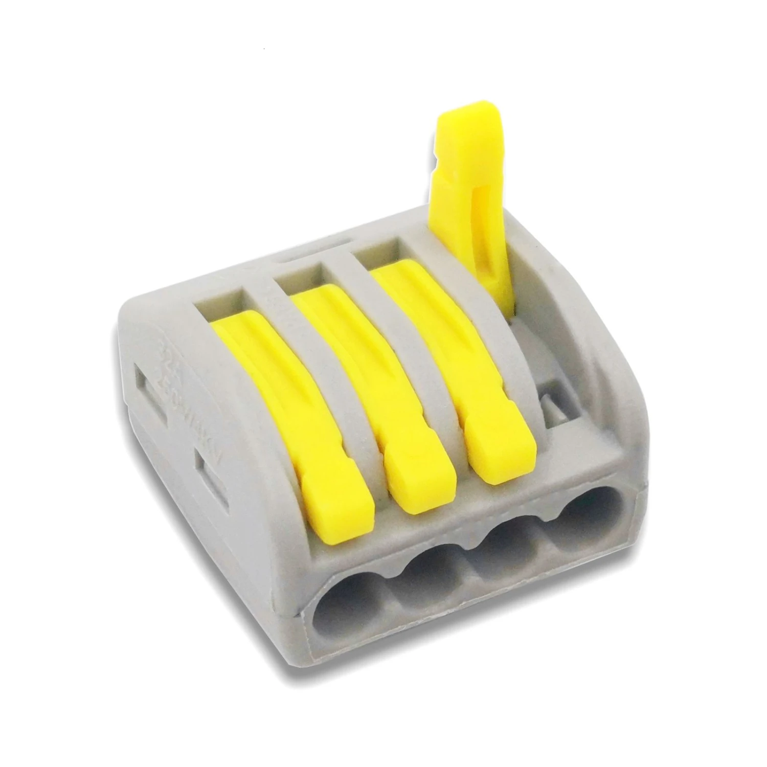 214 yellow 10 шт./лот) PCT-212/213/214/215 Универсальный Компактный проводной разъем 2/3/4/5/8 pin, проводниковый Блок рычаг 0,08-2.5mm2 - Цвет: 214 yellow