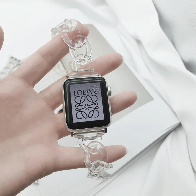 Ремешок из полимера для Apple Watch Series 5 4 3 SE 6 модный металлический браслет IWatch 38 мм 42 40