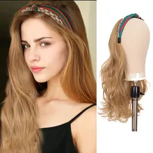 

Wig female headband water wavelength curly hair female u-shaped sleeve wavy curly hair half headgear hair accessories detachable