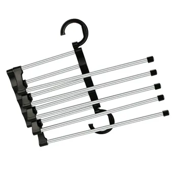

5 in 1 Stainless Steel Multifunction Retractable Pants Rack Trouser Hanger home tool