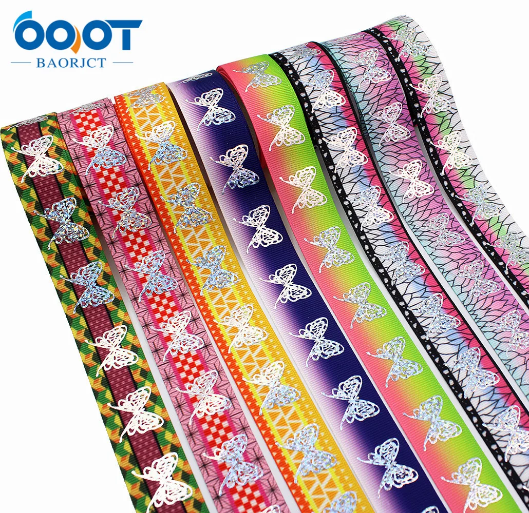 

Цвет градиент лазерный Бабочка Grosgrain ленты 1 дюйм (25 мм) шириной 10 метров, для изготовления своими руками самодельное шпилька для волос аксессуары L-201204-1429