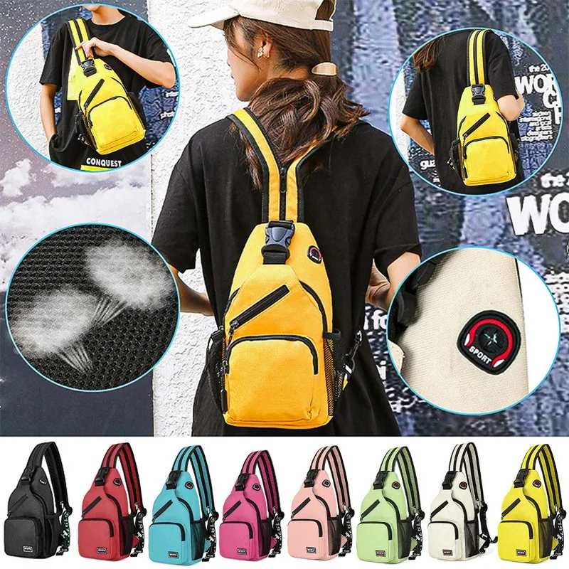 2021 Casual Girls Chest Bag with Earphone Hole Travel Backpack Multi-Functional Rucksacks Mochila Mujer Women Small Backpack