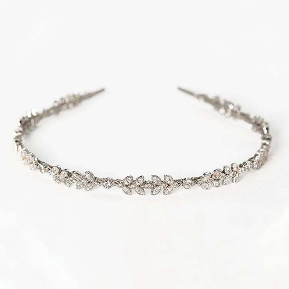 Stonefans Leaf Crystal Bride Hairband Tiara Crown Bridal Hair Hoop Headband Wedding Hair Accessories Headwear Jewelry Wholesale
