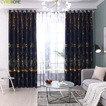 

Modern Simple Starlight Deer Printing High Shading Curtains for Living Dining Room Bedroom Windows Drape Tulle GYC2398