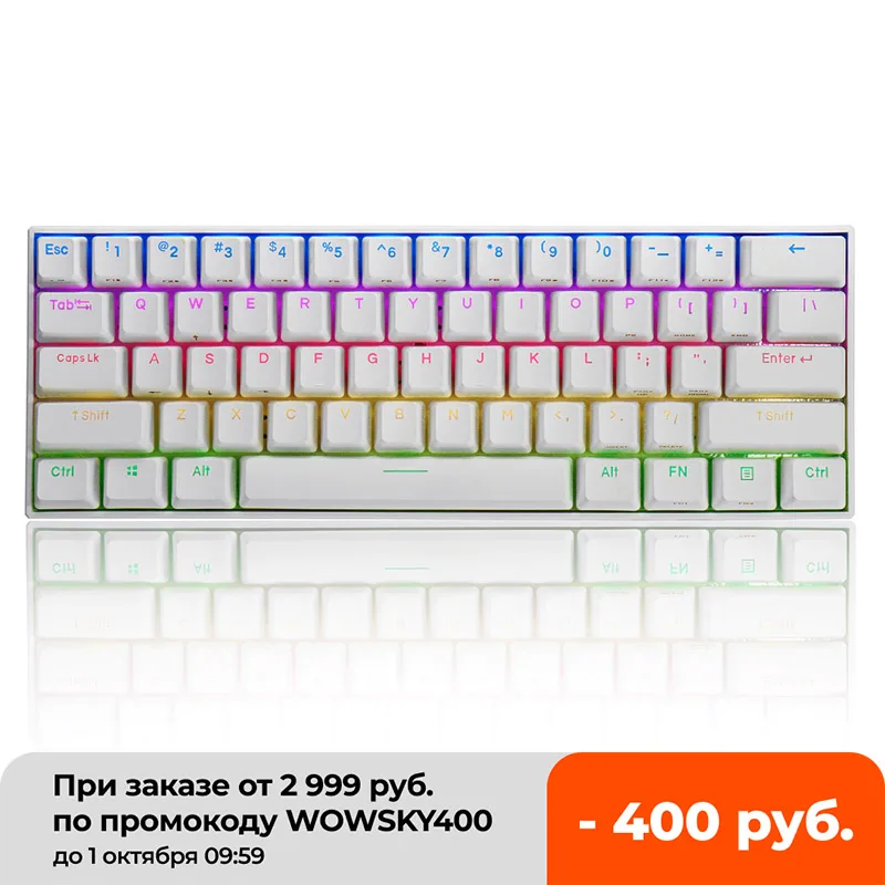 PROD 4000547885665 Brand NEW FEKER Mini Portable Wireless bluetooth 5.0
Type-C 60% Mechanical Keyboard RGB PBT Keycaps Gaming Keyboard