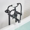Bronze Black Floor Standing Faucet Dual Handles Hot Cold Water Shower Mixer For Bathroom Bathtub Shower Faucet Shower Mixer 5