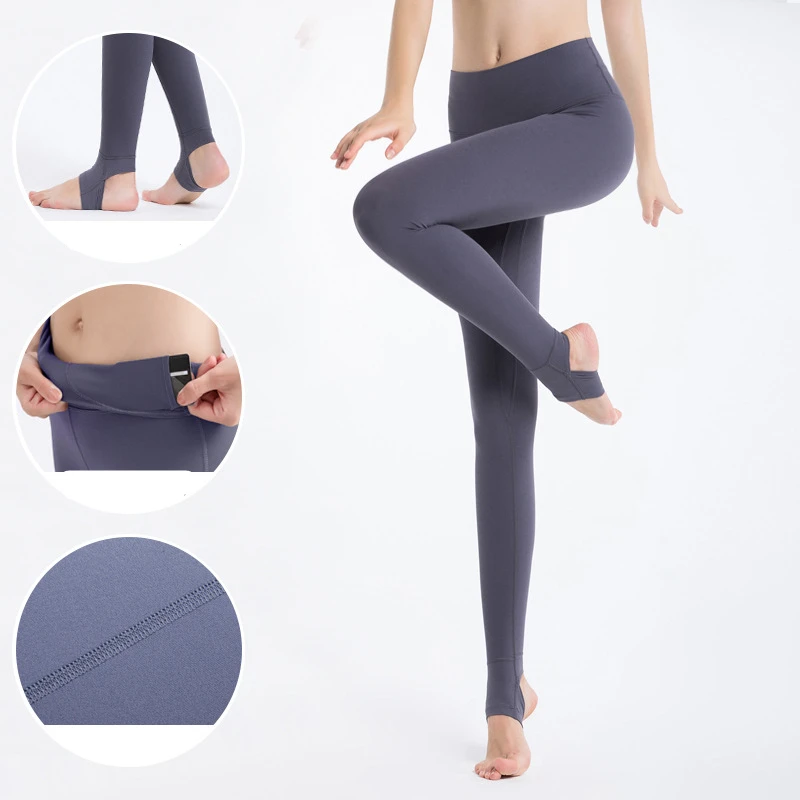 Oyoo High Tech Comfortable Sport Leggings Orange Breathable Fitness Dancing Pants For Women Over The Heel Yoga Pants Gym Tights