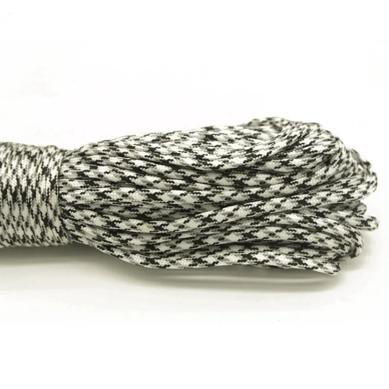 Diameter 4mm 7 Strands 100FT 31M Paracord 550 Parachute Cord Lanyard Outdoor Surivival Tools Rope First Aid Equipment - Цвет: blackstriped