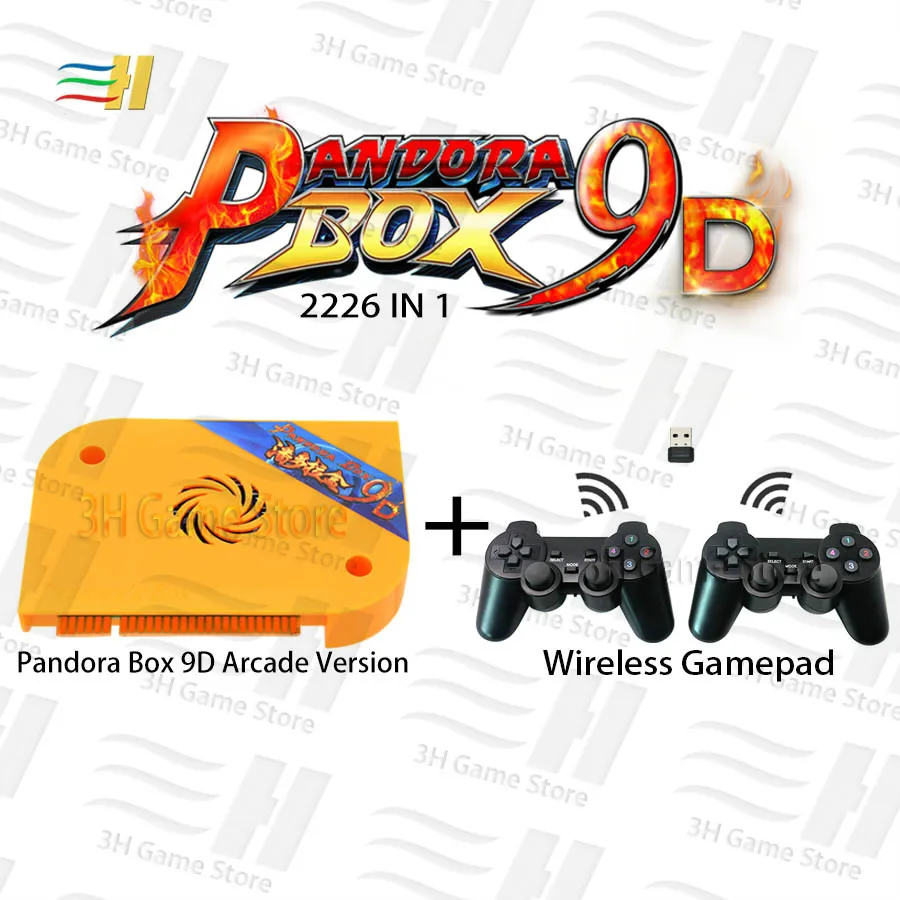 9D wireless gamepad Pandora box 9d 2226 в 1 аркадная версия HDMI VGA выход HD 720P для аркадного шкафа поддержка 3P 4P игры usb можно подключить геймпад - Цвет: 9D wireless gamepad