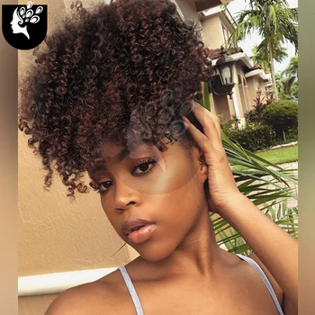 

YOUR BEAUTY Drawstring Puff Afro Kinky Curly Ponytail African American Short Wrap Synthetic clip in Ponytail Hair Extensions