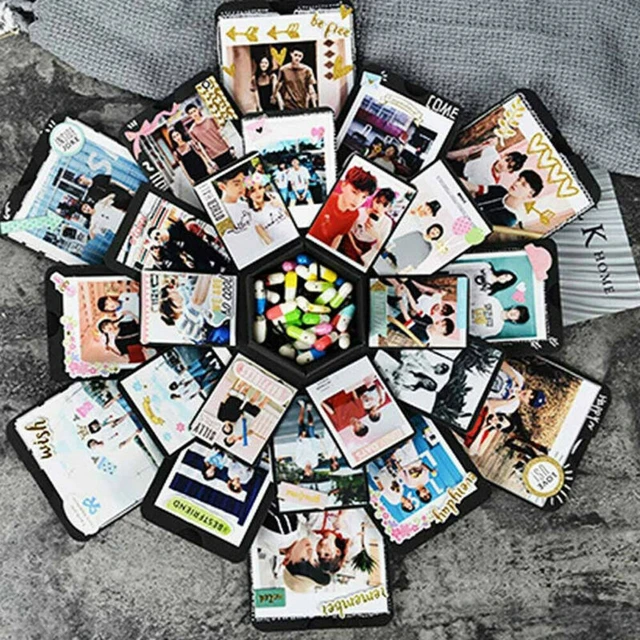 Creative Surprise Explosion DIY Photo Album Box Birthday Gifts Memory Scrapbook  Box Anniversary DIY Photo Album - AliExpress