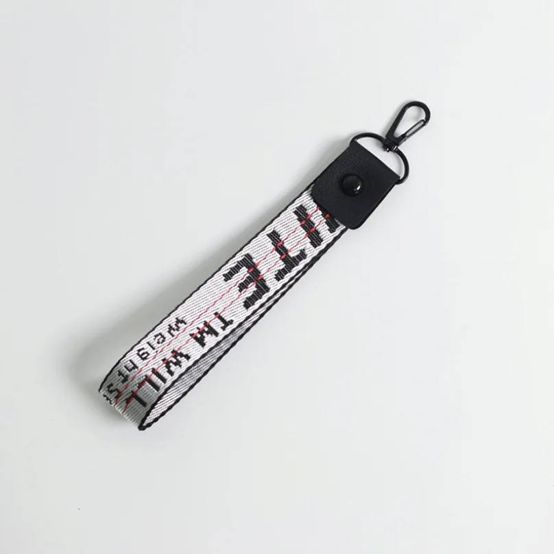 K0113-3 Off White брелок Мода лента чехол для телефона кошелек сумка брелок для женщин и мужчин Дети брелок подарок Porte Clef K0113 - Цвет: K0113-3