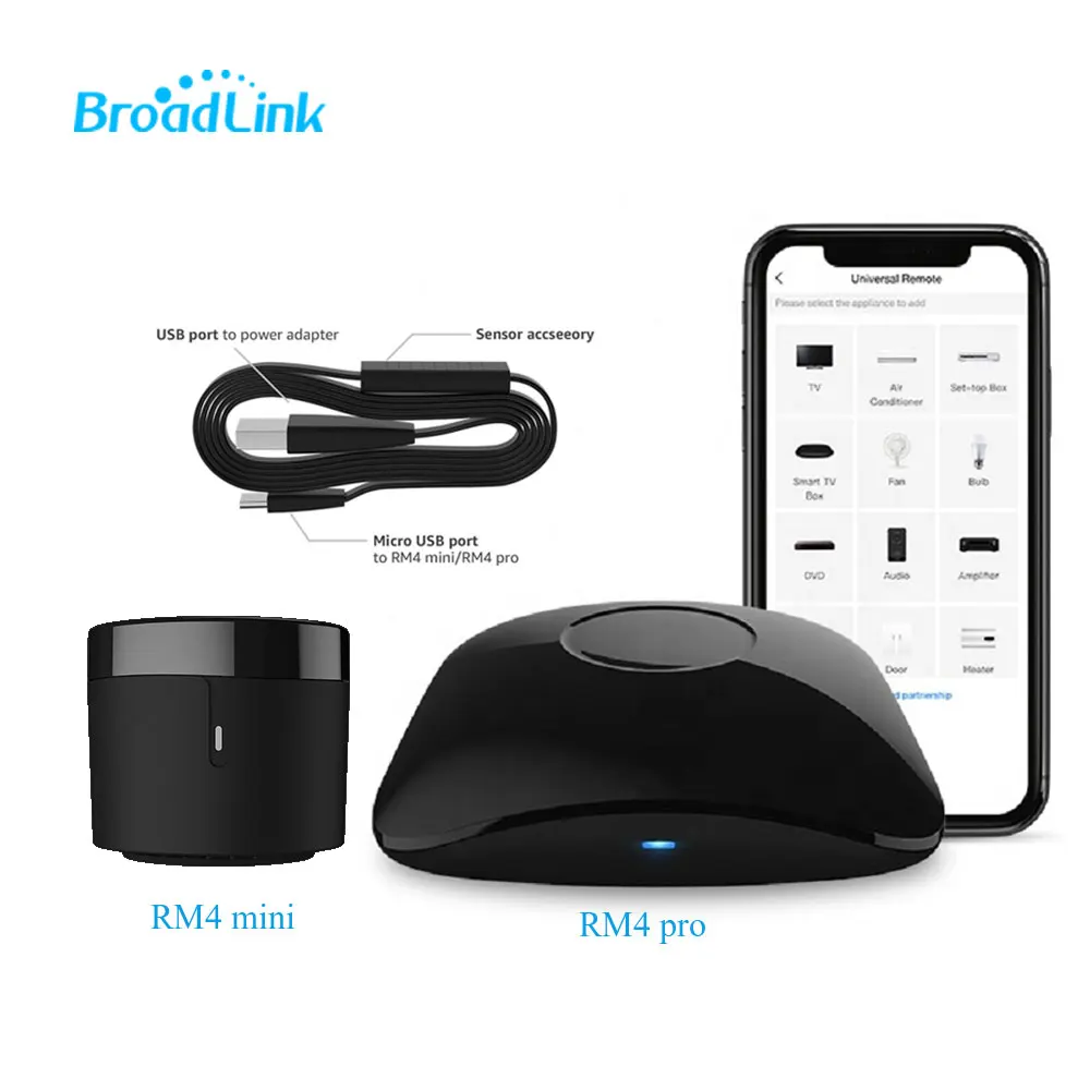 BroadLink RM4 Pro RM4 mini HTS2 Temp and Humidity Sensor Version Wireless  Universal Remote Hub with Smart Home Solution