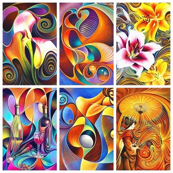 

ARMYQZ 5D Diamond Painting Full Drill Square Abstract Flowers Cross Stitch Embroidery Home Decoration New Arrival Diamond Art