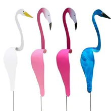 Садовая вращающаяся птица с индикатором ветра в виде фламинго, роскошная уникальная Динамическая Скульптура, Спиннер для украшения двора