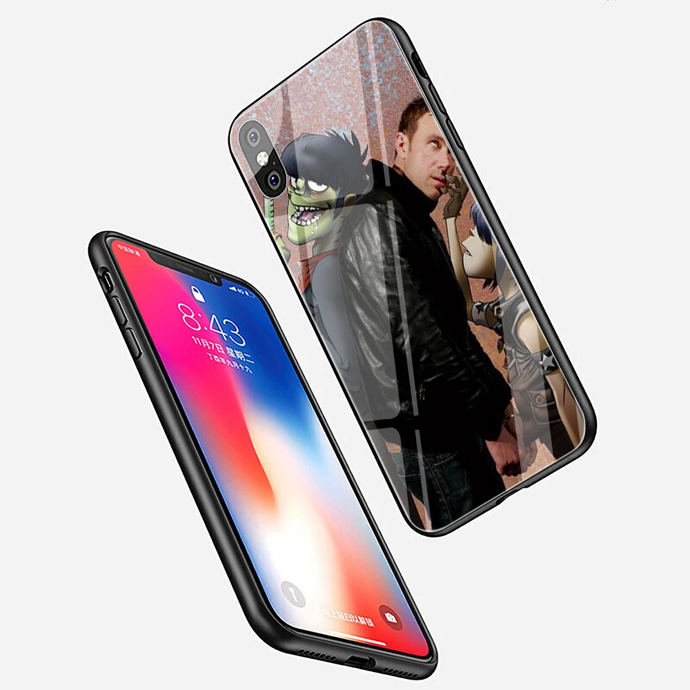 EWAU Gorillaz лодка Illust Музыкальный Чехол из закаленного стекла для телефона для iphone 5 5s SE 6 6s 7 8 plus X XR XS 11 pro Max