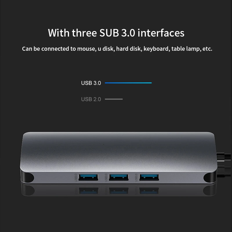 9 в одной док-станции TYPE-C несколько функций из углеродного сплава USB 3,0 HDMI для samsung Macbook Pro DELL Surface