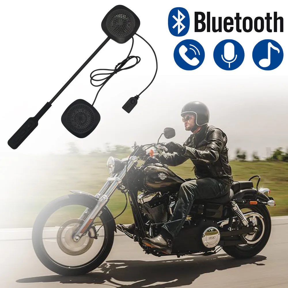 Motorcycle Headset Motorcycle Helmet Headset Speakers Mic Bluetooth Handsfree for Music GPS Call Control dropship#N