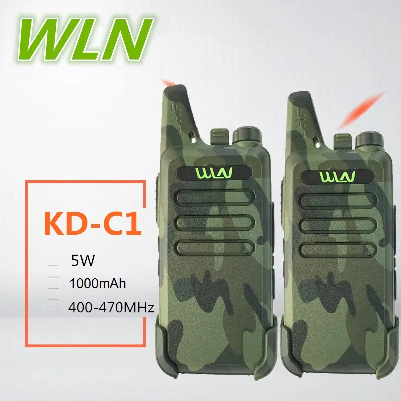 2 шт. WLN KD C1 Mini Walkie Talkie 5W UHF Ham Radio HF Любительский радиоприемник USB зарядка BAOFENG BF T1 talkie