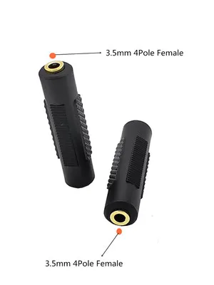 

3.5mm 4 Pole Female to Female Record Car aux Audio Cord headphone connect adapter