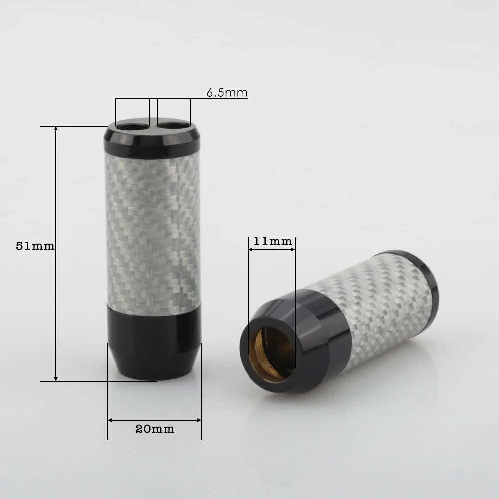 4xCarbon Fiber Pants Boot Y Splitter 1 To 2 Speaker Audio Cable Wire