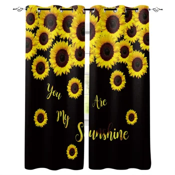 

Farm Flower Sunflower Window Curtains Living Room Fabric Drapes Curtain Home Decor Curtains for Bedroom