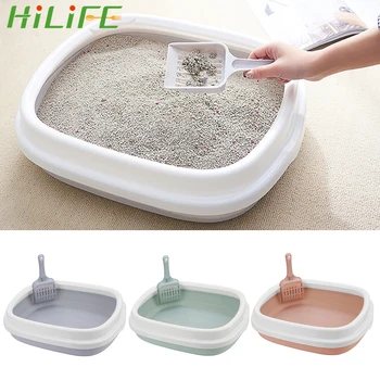 

HILIFE 1 Set Excrement Training Sand Litter Box Cat Dog Tray with Scoop Cat Litter Box Pet Toilet Bedpan Anti-Splash Dog Toilet