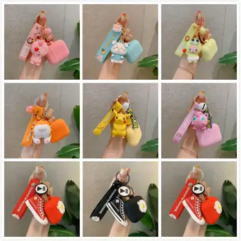 

For Apple Airpods 1/2 Case Bluetooth Earphone Headset Protective Cover Silicone With Cartoon Pendant Monkey Shoe Daisy