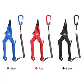 

Aluminum Alloy Fishing Clamp Fishing Plier with Lock Block Elastic Lanyard Protective Sheath Lightweight Portable Fishing Tools